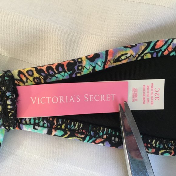 Victoria's Secret Bikini 2 pcs Set Top Sz 32C Bottom Medium Pushup Paisley Boho - Picture 11 of 14
